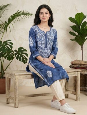 Alahidah Tie-Dye Chikankari Kurti