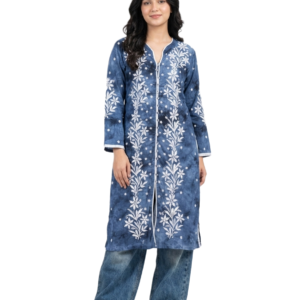 Handcrafted Tie-Dye Chikankari Kurti