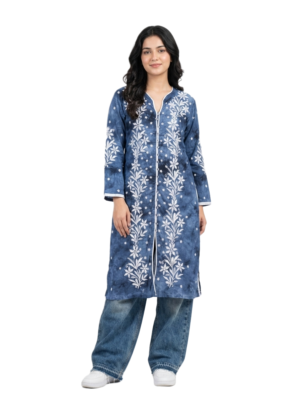 Handcrafted Tie-Dye Chikankari Kurti