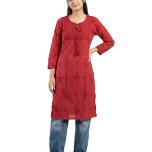 Handcrafted Monochromatic Chikankari Kurti